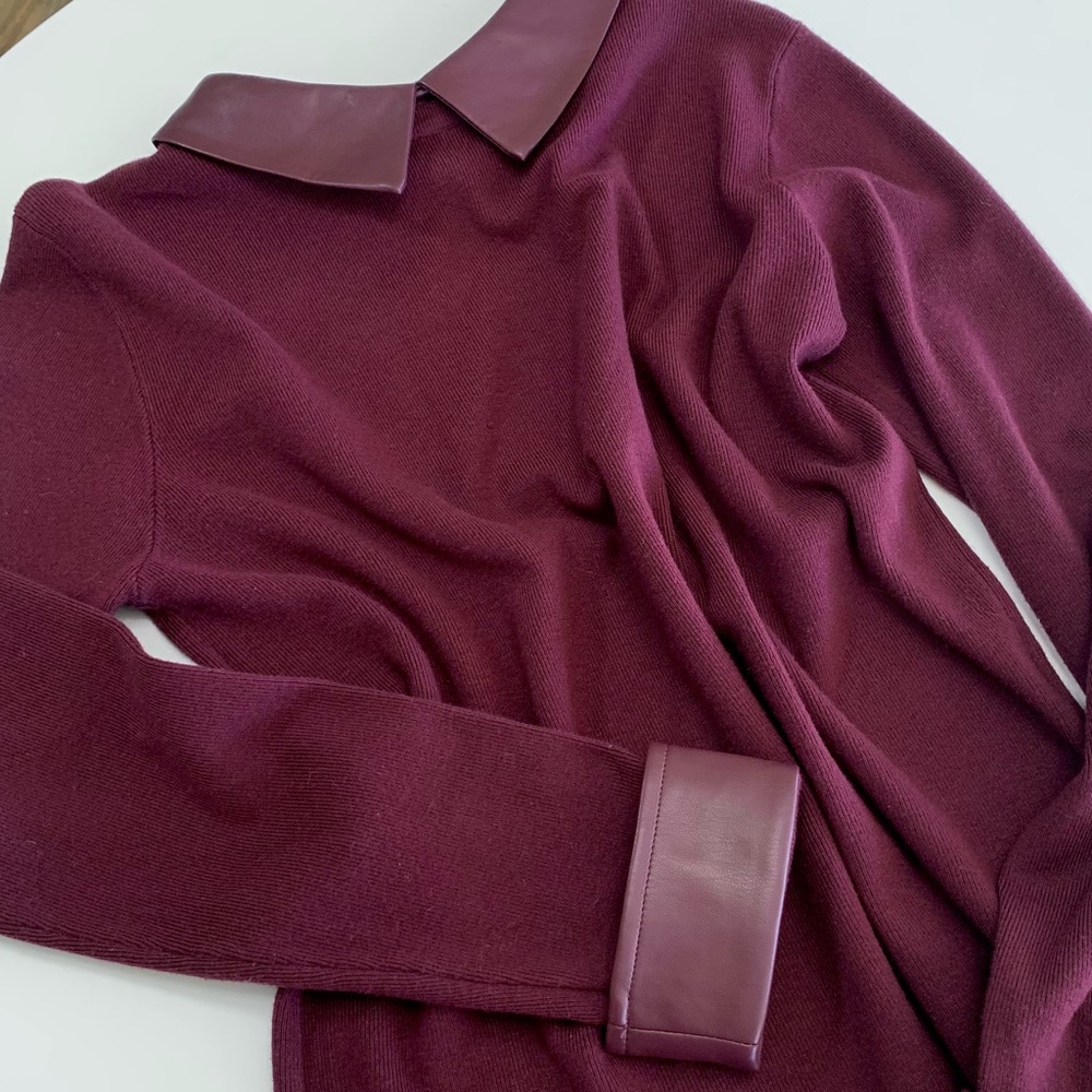 Milano Black Rose Leather Combo Holiday Sweater - Picture 7 of 7